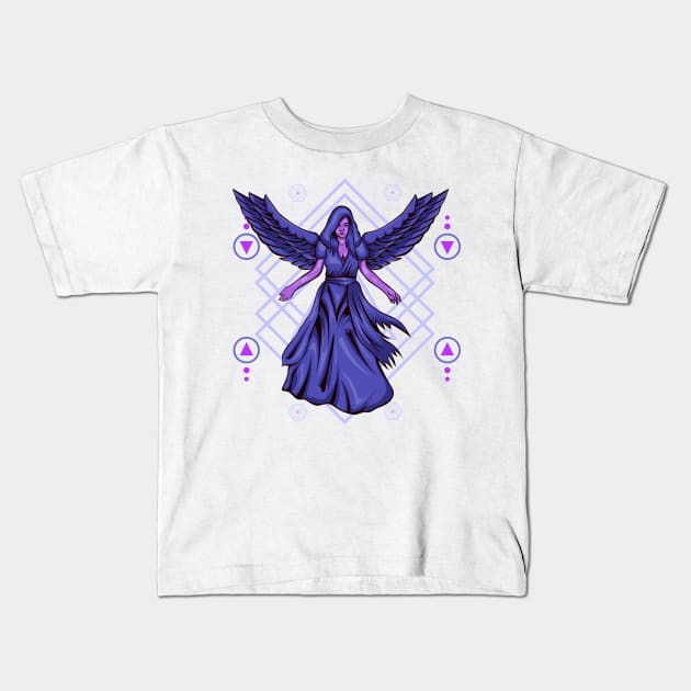 Dark Angel Sacred Geometry Kids T-Shirt by Marciano Graphic